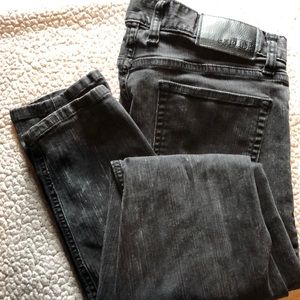 RUDE acid washed black jeans